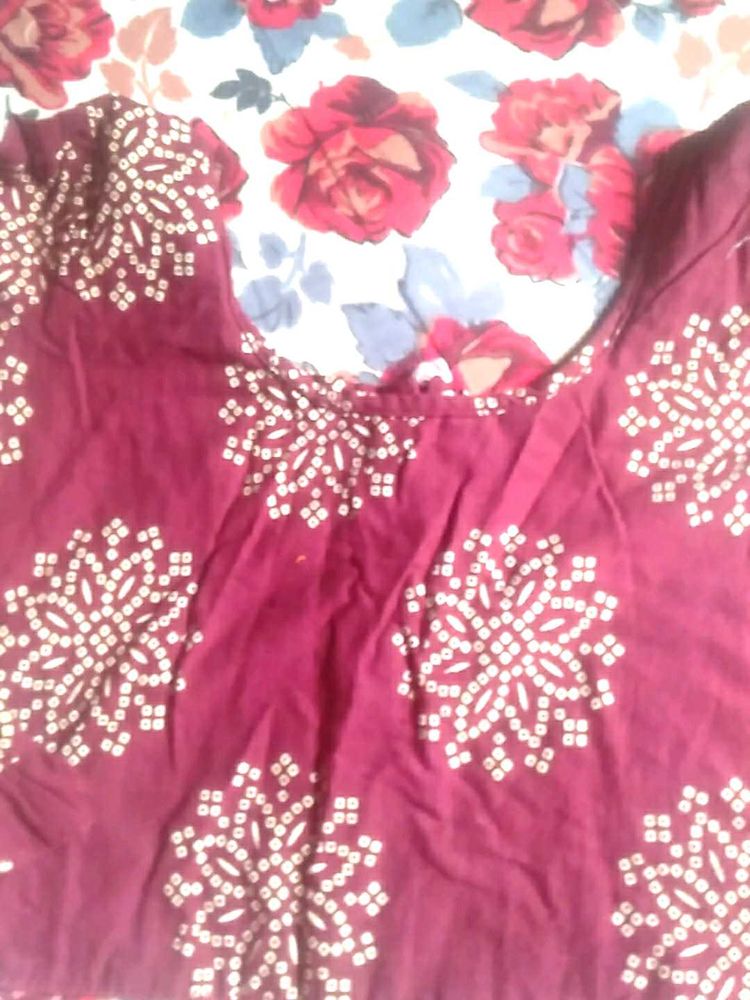 Maroon Bandhani Print Blouse