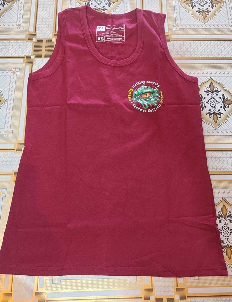 Men's Burgundy Graphic Tank Top