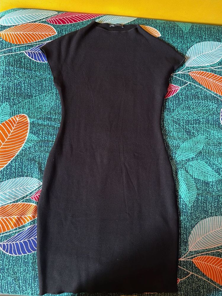 ZARA Black Knit Mini Dress