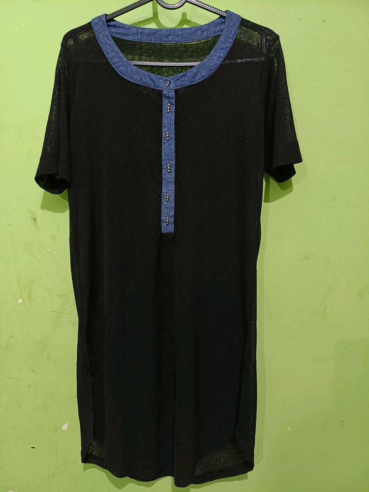 Sheer Black T-Shirt Dress