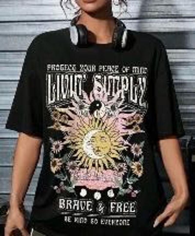 Boho Sun Moon Graphic T-Shirt