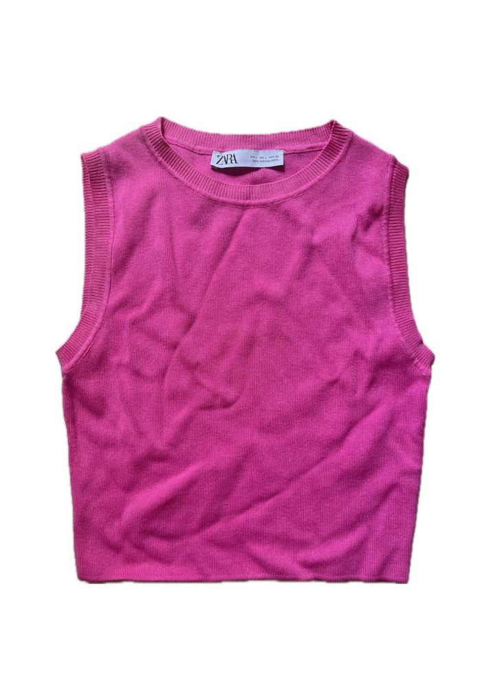 Zara Pink Sleeveless Knit Top