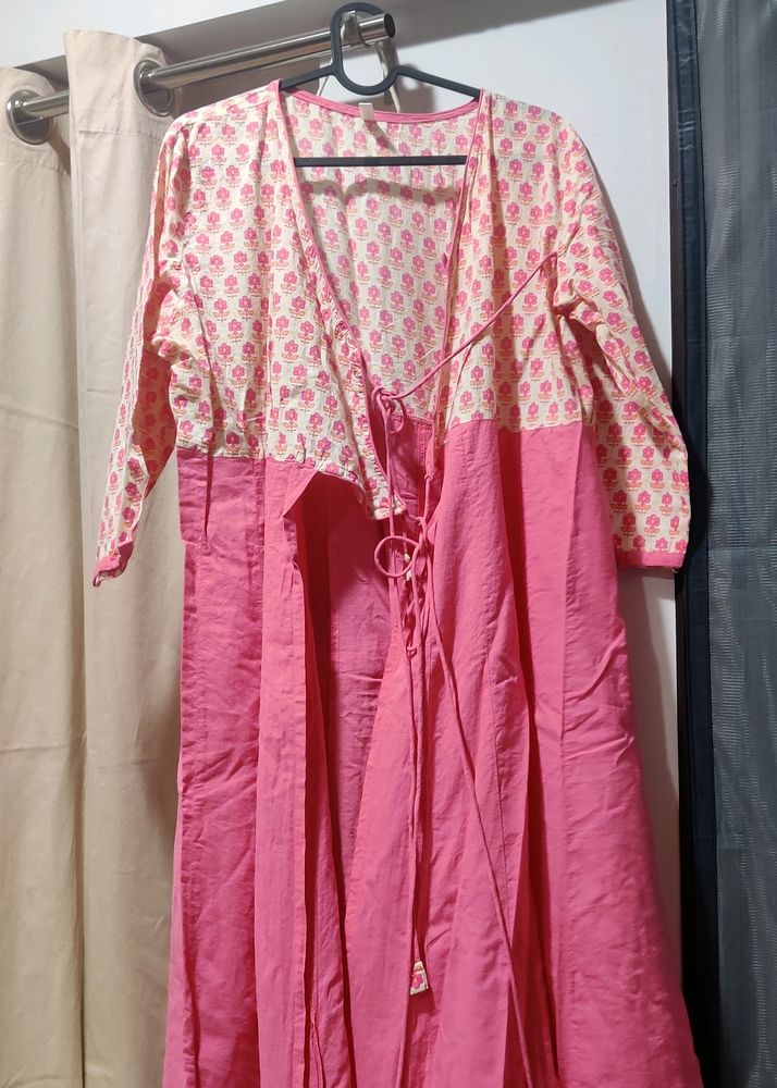 Pink Floral Print Dress