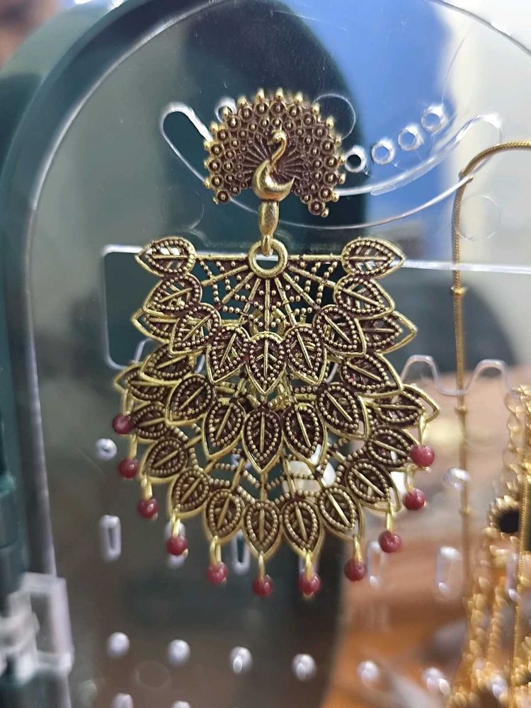Peacock Design Jhumka Earrings