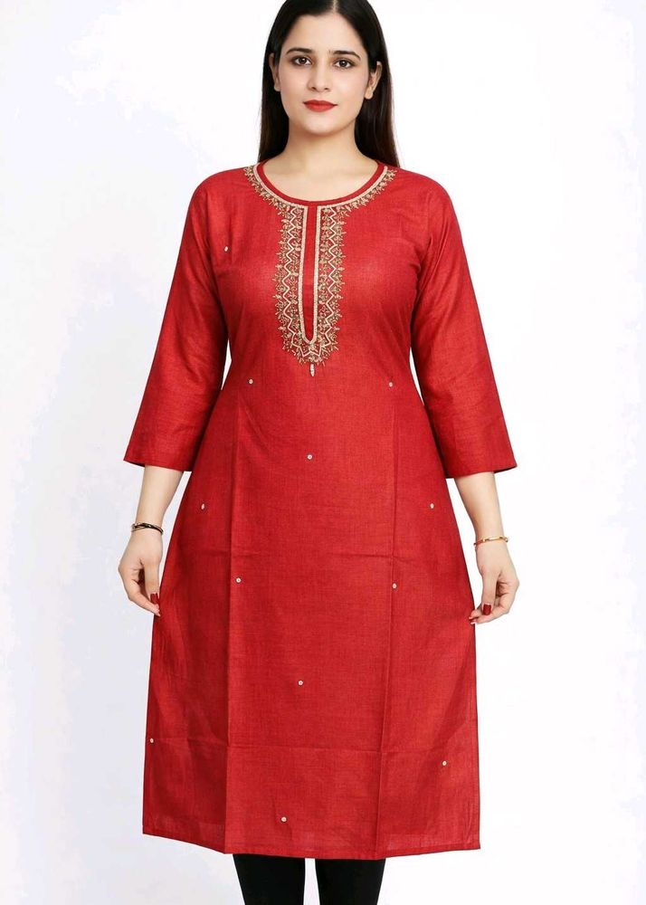 Red Straight Kurti