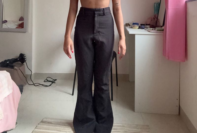 High-Waisted Flare Black Pants