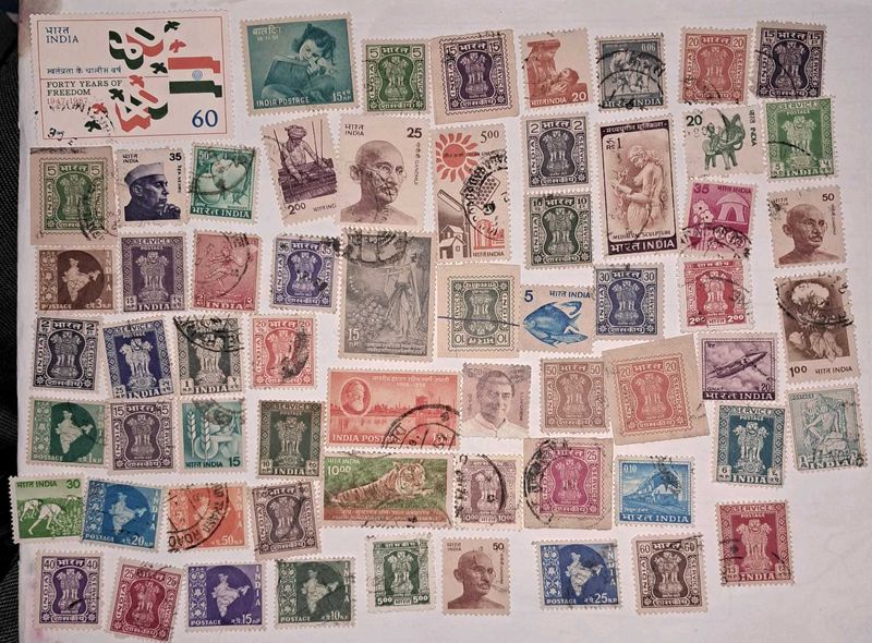 60+ Vintage Indian Stamps
