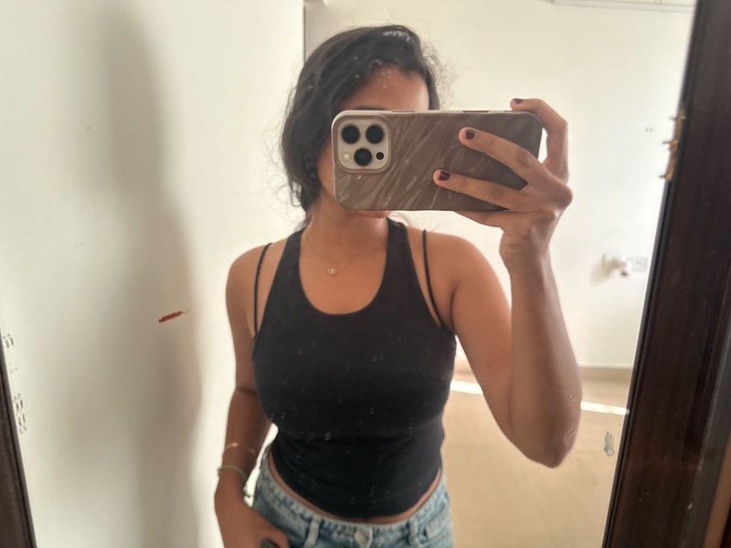 Black Spaghetti Strap Tank Top