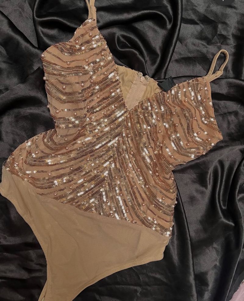 Sparkling Beaded Bodysuit-s/m fits