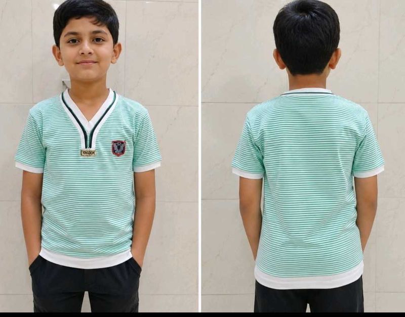 Striped V-Neck T-Shirt for Boys