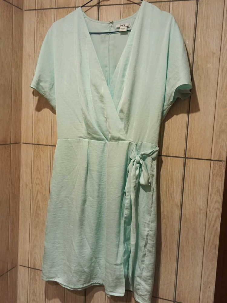 Flowy Mint Green Wrap Dress