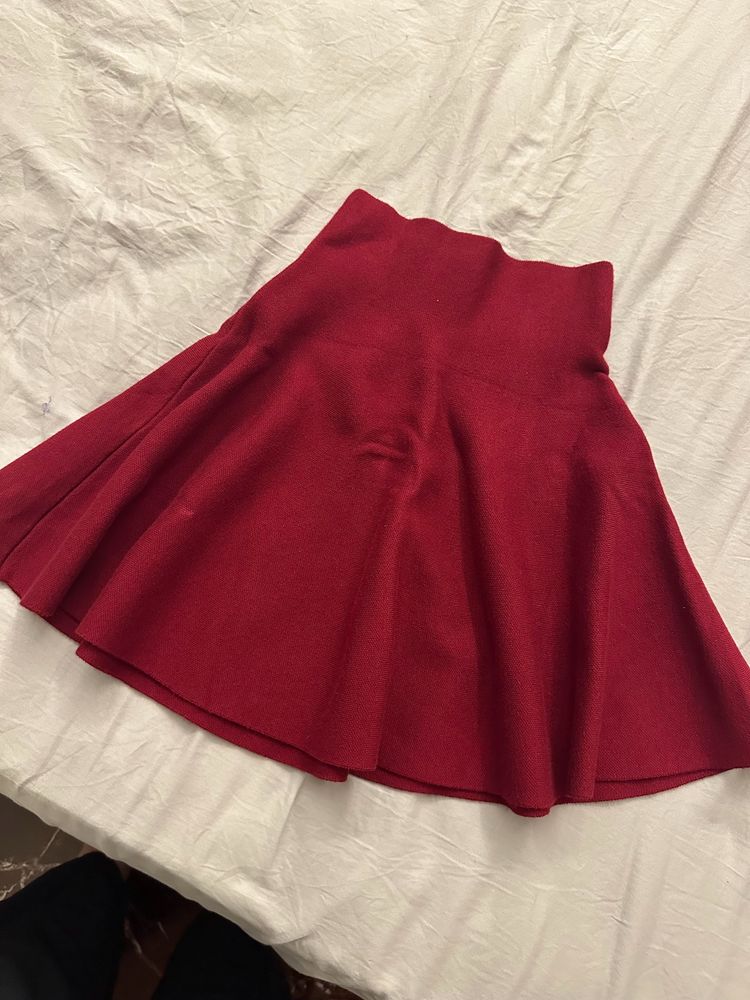 Red Flare Skirt