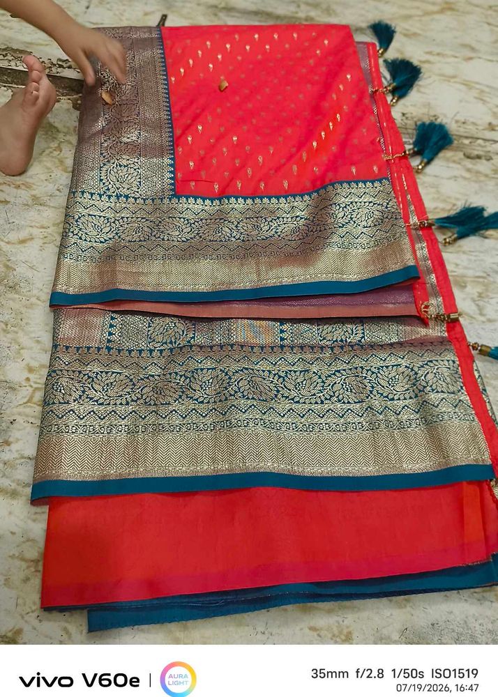 Stunning Red Banarasi Silk Saree