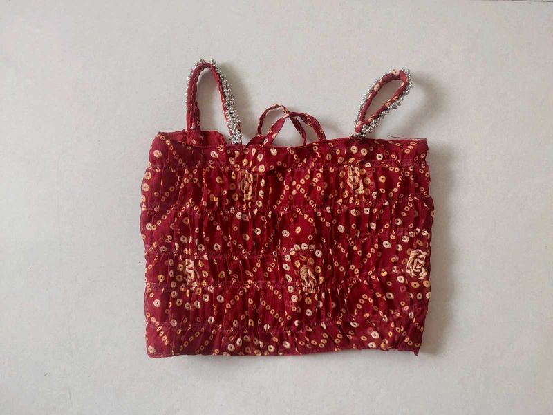 Boho Red Bandhani Clutch