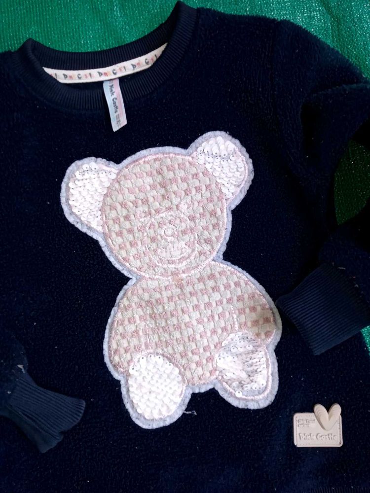 Cute Teddy Bear Navy Sweatshirt