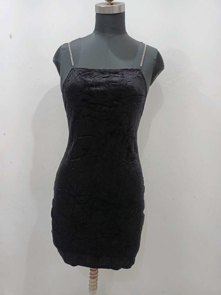 Black Crushed Velve dress 34 to 36 inch
