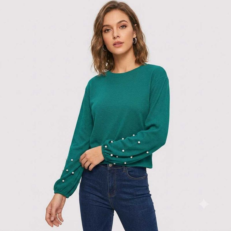 Plus size Green pearl Top