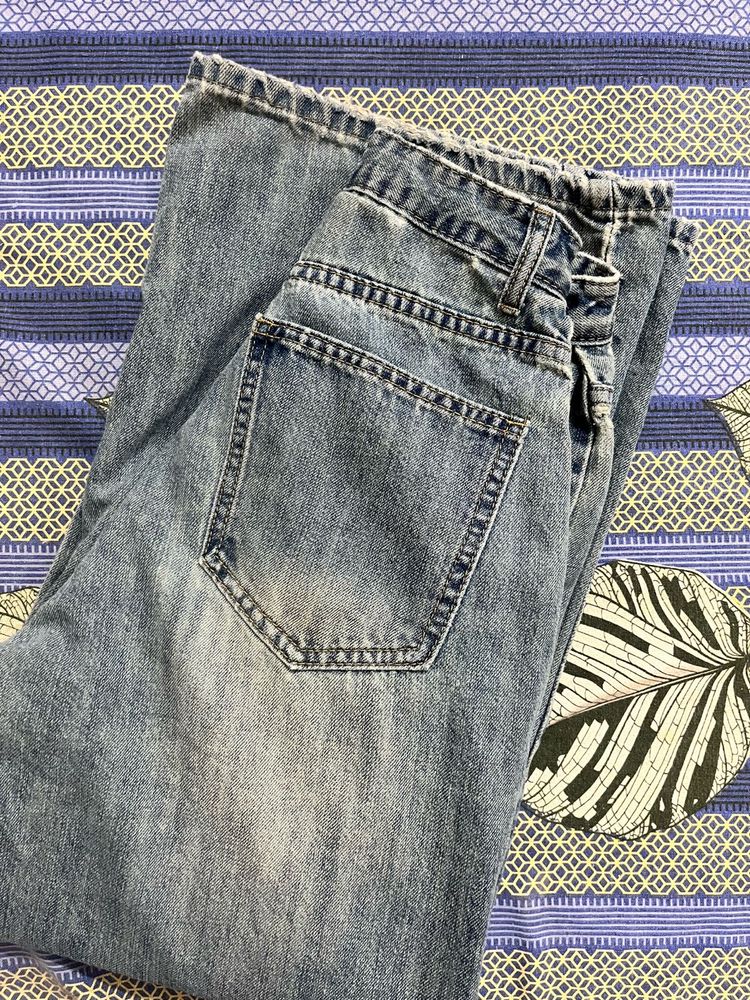 Vintage Wash Wide Leg Jeans