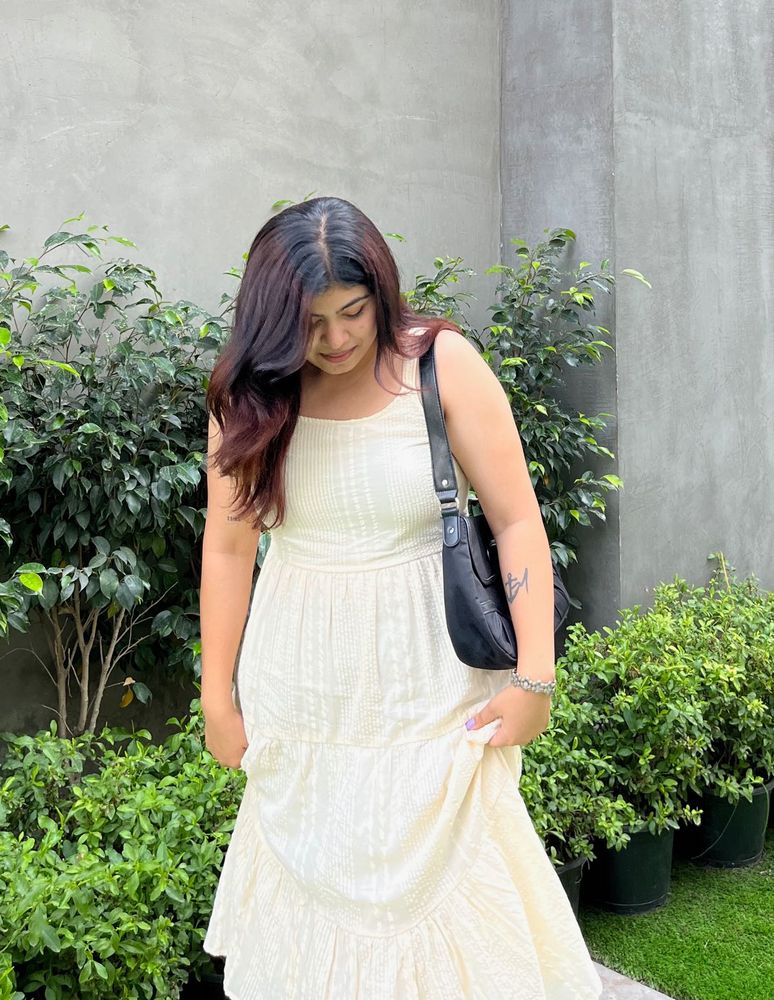 Max Cream Tiered Midi Dress