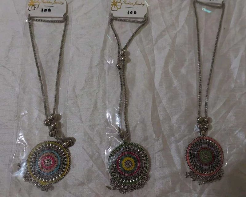 Boho Mandala Pendant Necklace pack 3