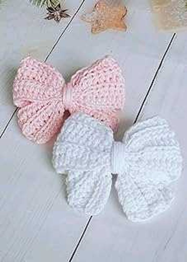 Handmade Crochet Bow Hair Clips