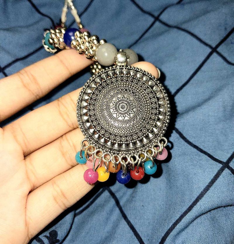 🪩 Oxidized Silver Pendant Necklace👇