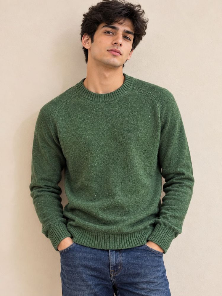 Men's Green Crew Neck Sweater