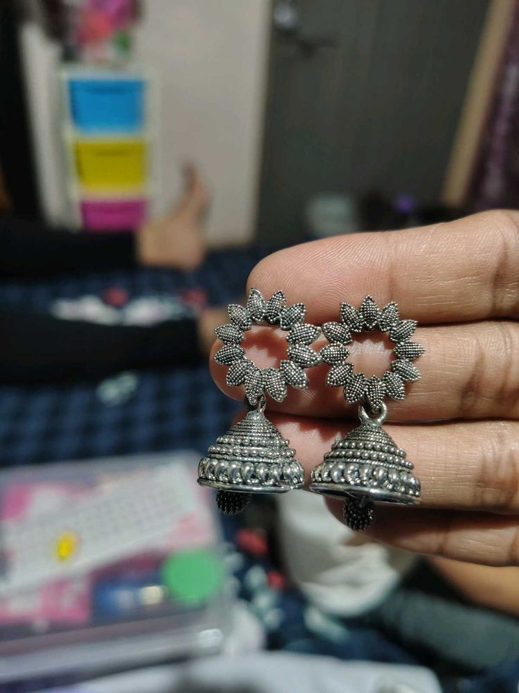 Traditional Oxidized Jhumka Earrings