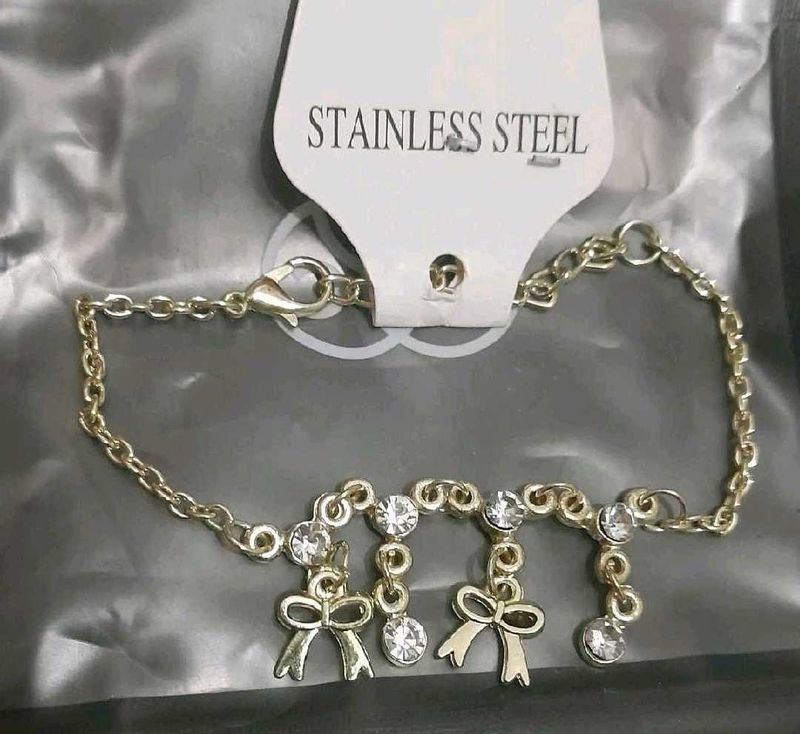 Gold-tone Bow Charm Bracelet