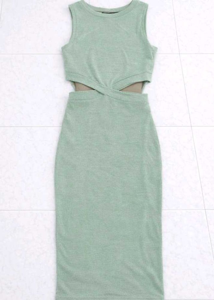 Mint Green Cutout Midi Dress
