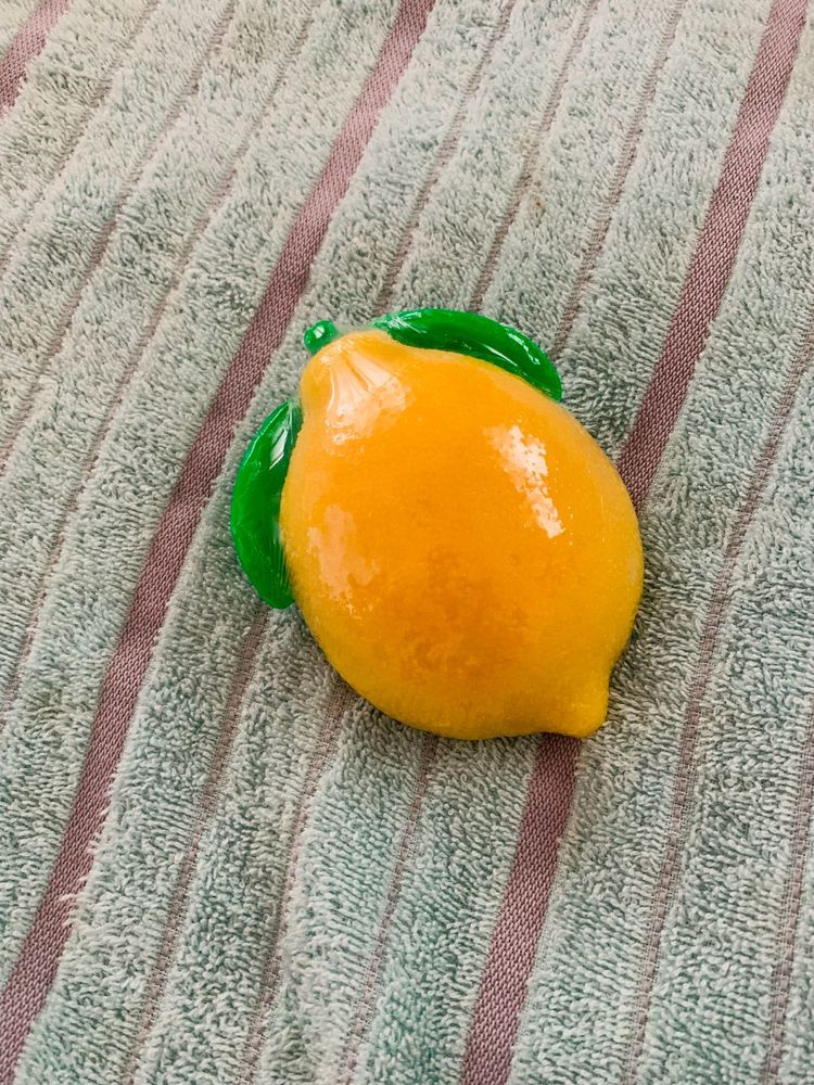 Lemon-Shaped Handmade Soap with Natural Loofah