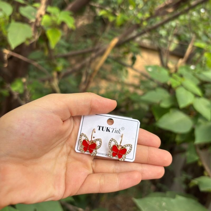 Cute Red Butterfly Earrings