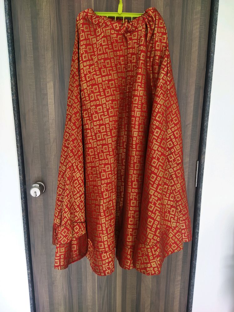 Zari work red lahenga
