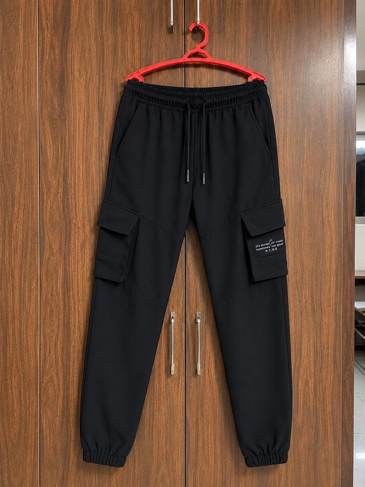 Black Cargo Jogger Pants