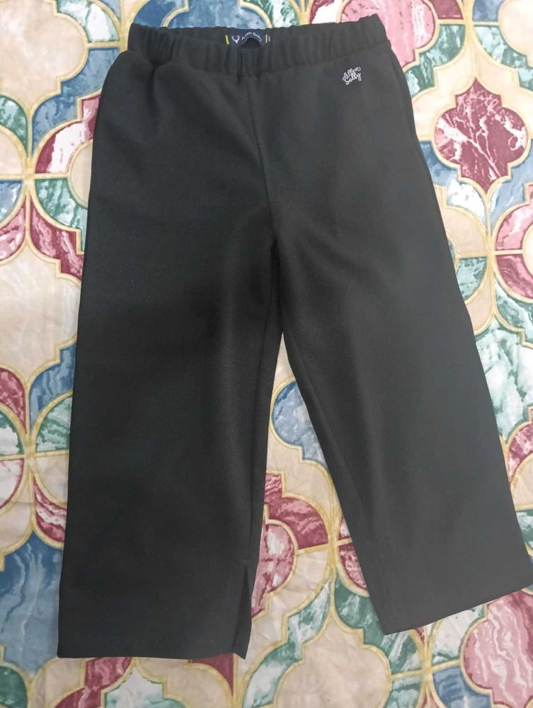 Black Wide Leg Cropped Pants