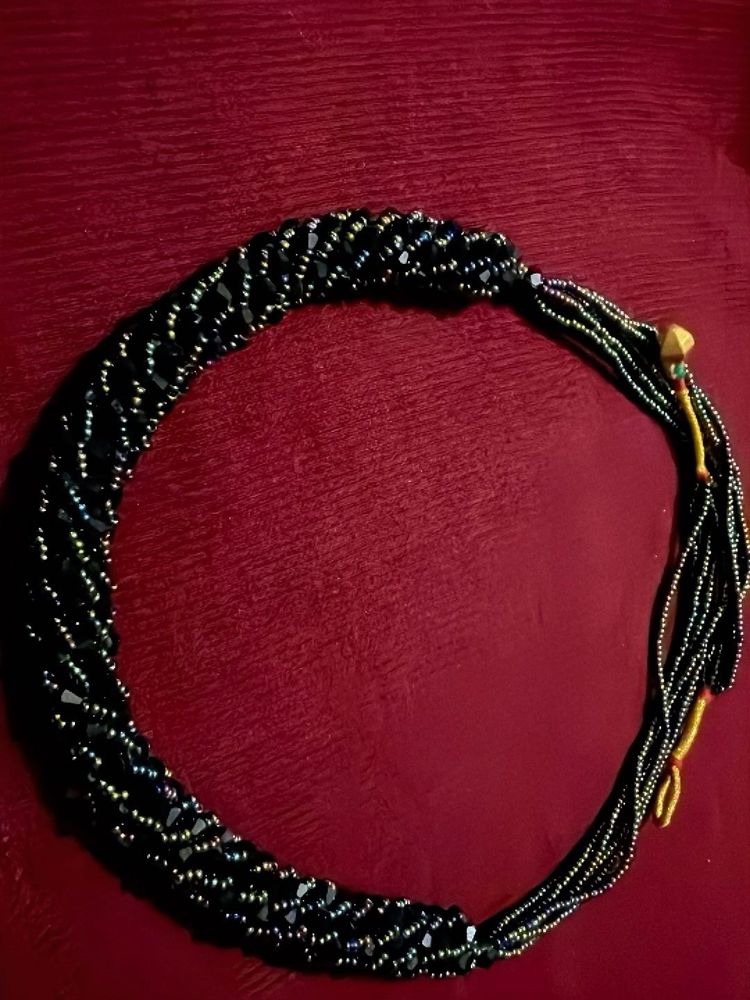 Elegant Black Beaded Necklace