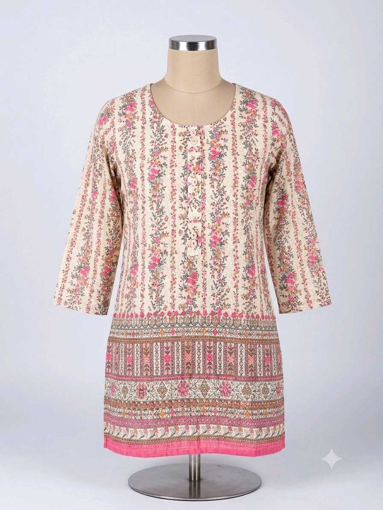 Vibrant Floral Print short Kurta