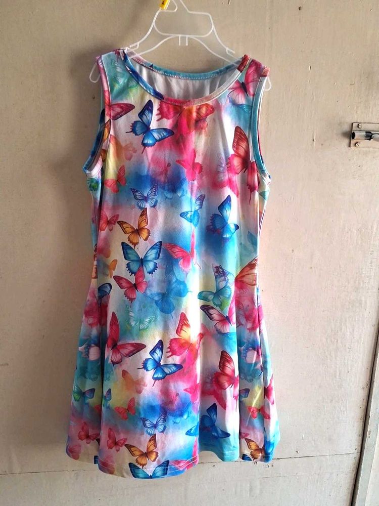 Colorful Butterfly Print Dress