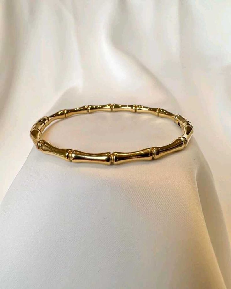 Elegant Bamboo Style Gold Bracelet
