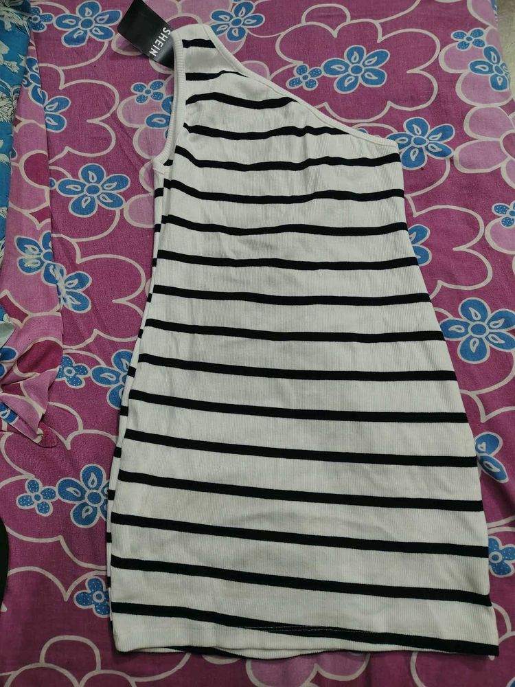 Striped One-Shoulder Top