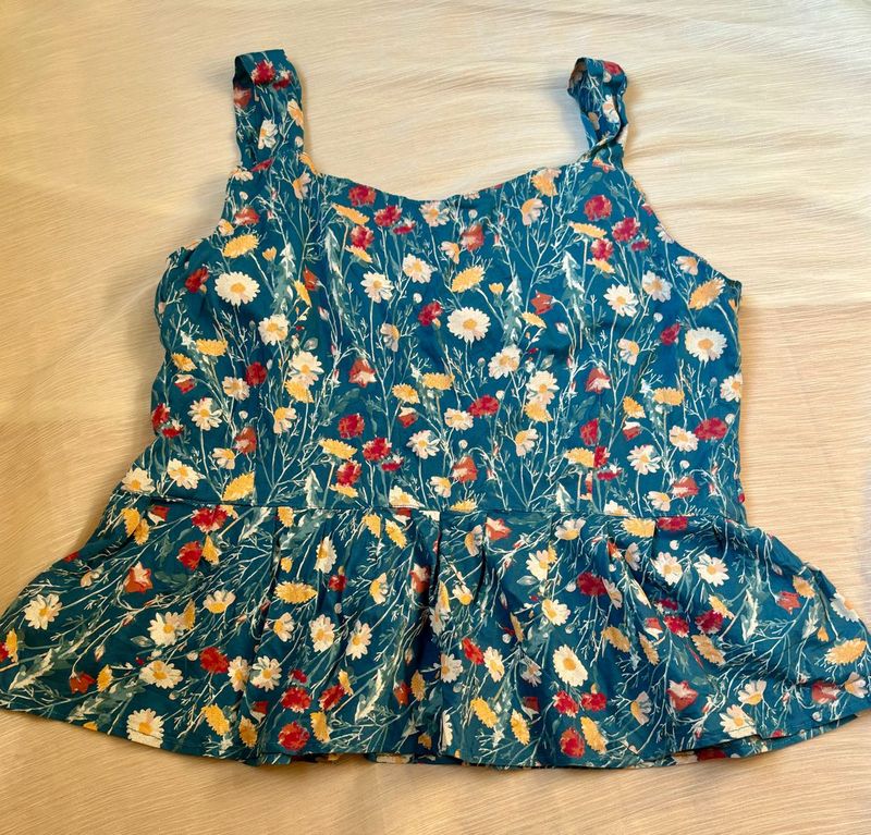 Floral Peplum Tank Top