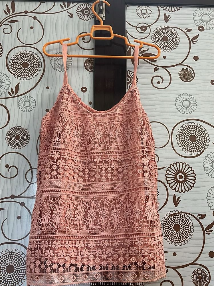 Pink Lace Camisole Top