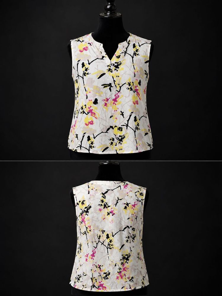 Sleeveless Floral Print Top