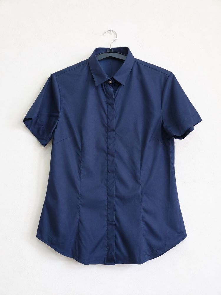 Classic Navy Blue Short Sleeve Shirt