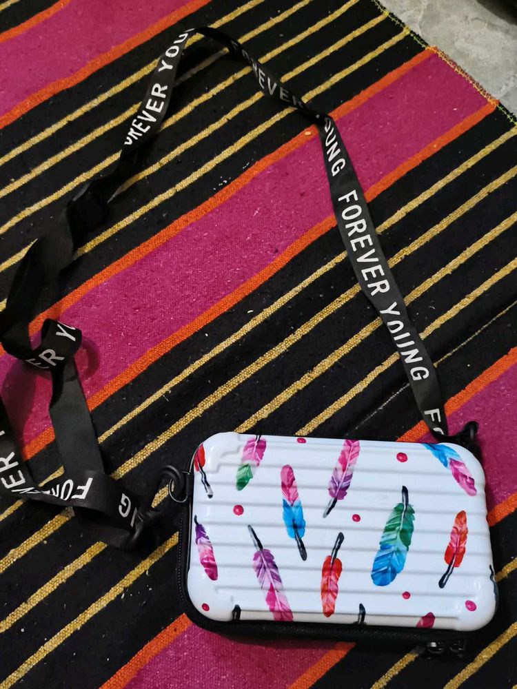 Feather Print Crossbody Bag