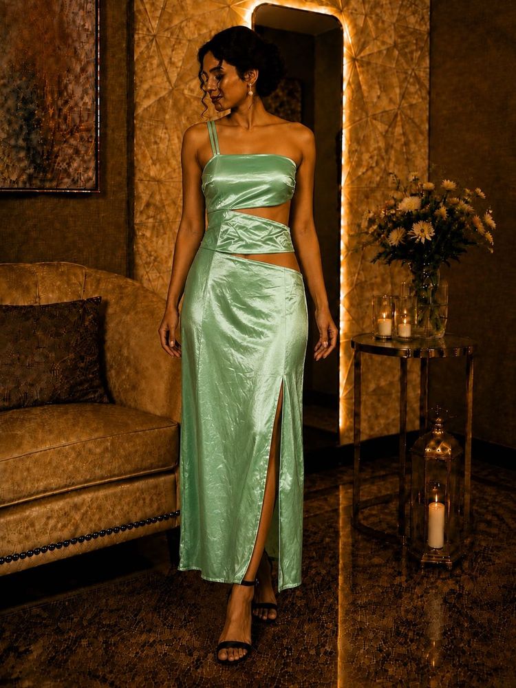 Mint Green Cut-Out Maxi Dress