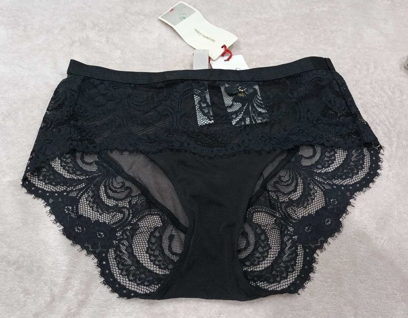 Black Lace Trim Briefs