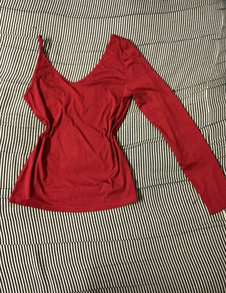 Red Long Sleeve Top