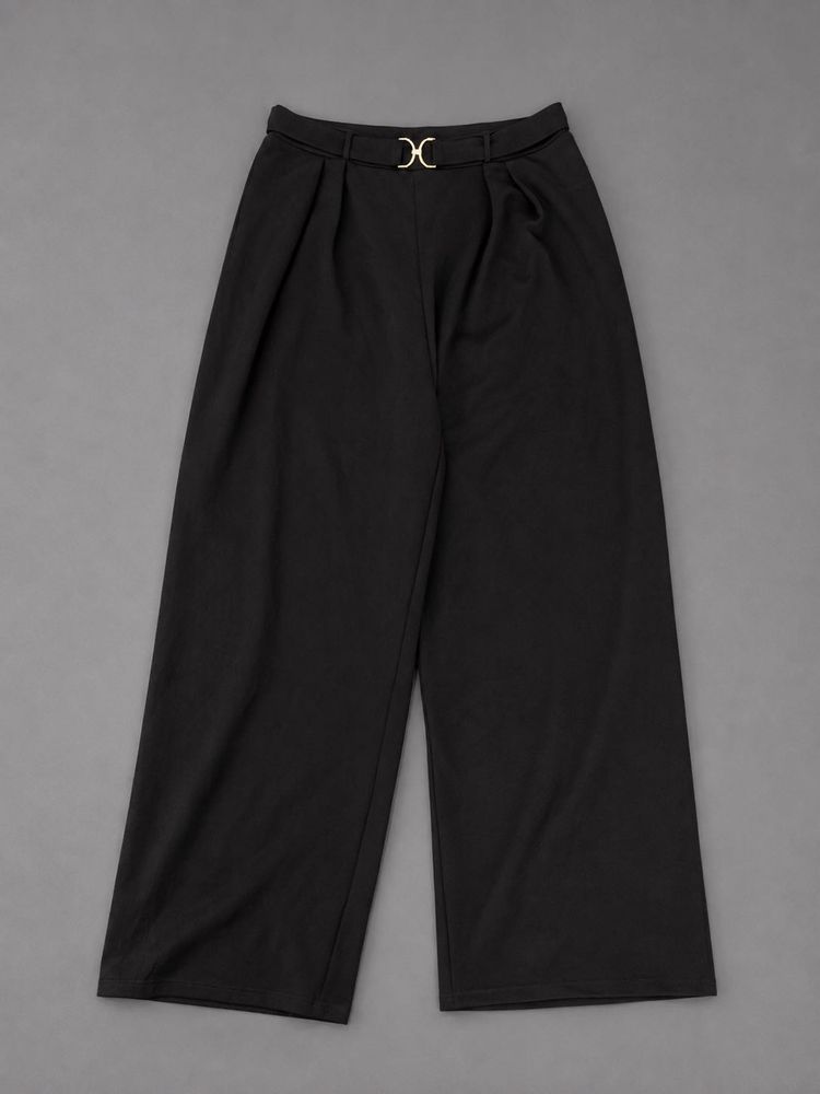 H&amp;M Chic Wide-Leg Black Trousers