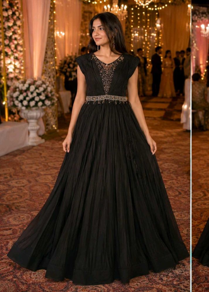 Elegant Black Embellished Gown